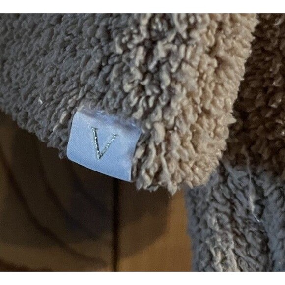 Victoria Secret Fuzzy Half Zip Pullover Tan Knit Sweater Size XL Soft Plush Cozy - Picture 5 of 6